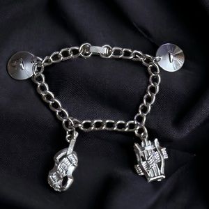 Vintage musical instruments charm bracelet